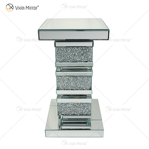 Vxin Elegant WXF-135 Home Decor Crushed Diamond Beistelltisch Silber Spiegel Möbel Beistelltisch