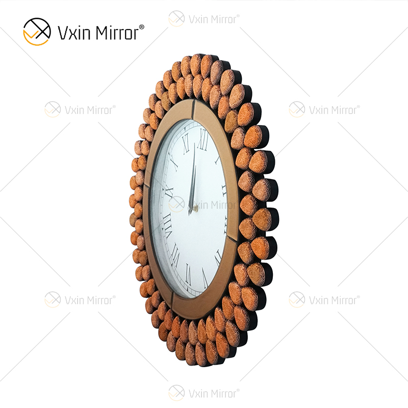 Neues Design Jewelry WXMC-076 Moderne silberne dekorative Spiegeluhr