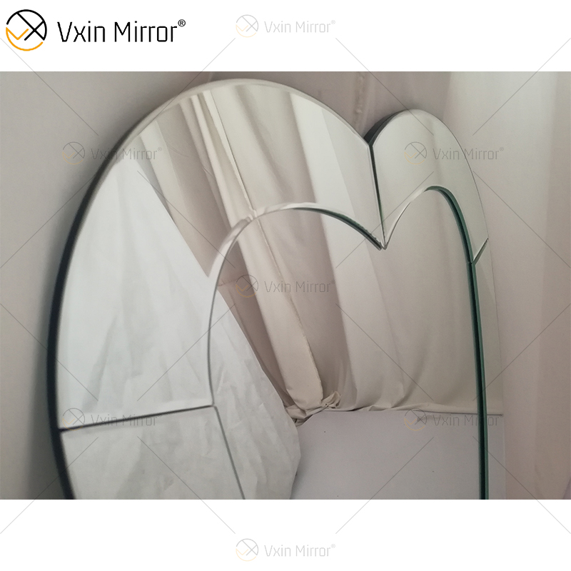 3D herzförmiger Wandbehangspiegel rahmenloser moderner abgeschrägter Rand Design Badezimmer Schlafzimmer Spiegel Schminkspiegel WXM-2090