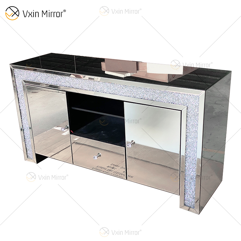 Elegante Wohnkultur ZH-063 Silber verspiegelter Möbel-Wohnzimmerschrank mit Muti-Schubladen