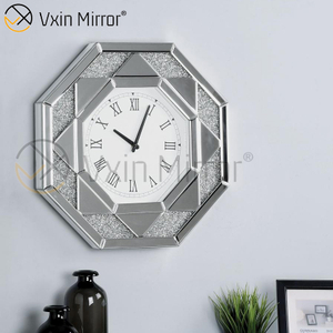 VXin Mirror Dreifarbiger moderner Wandspiegel mit zerkleinerten Diamanten