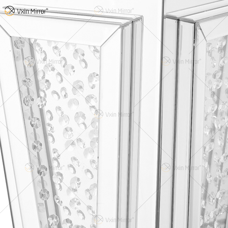 Benutzerdefinierte moderne verspiegelte Nachttisch Sofas Kristall Beistelltische für Wohnmöbel