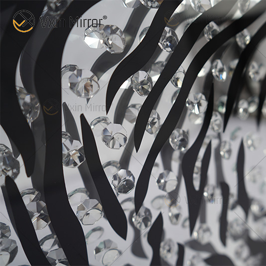 VXin WXMA-22 Wohnkultur Glasrahmen verspiegelt Tiger Wandkunst Kristall Porzellanmalerei Spiegel Wandkunst