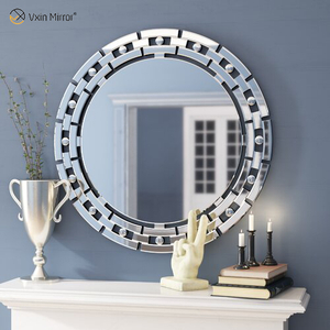 VXin Spiegel WXM-1124 Moden Silber Glas Wandspiegel Home Decor für Wohnzimmer Schlafzimmer
