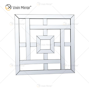Quadratischer verspiegelter dekorativer Wandspiegel mit abgeschrägter Kante Moderne modische Wandspiegel WXM-1096