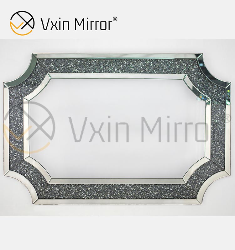 Großhandel Crushed Diamond Home Decor Wohnzimmer Silber Wandspiegel WXM-1017