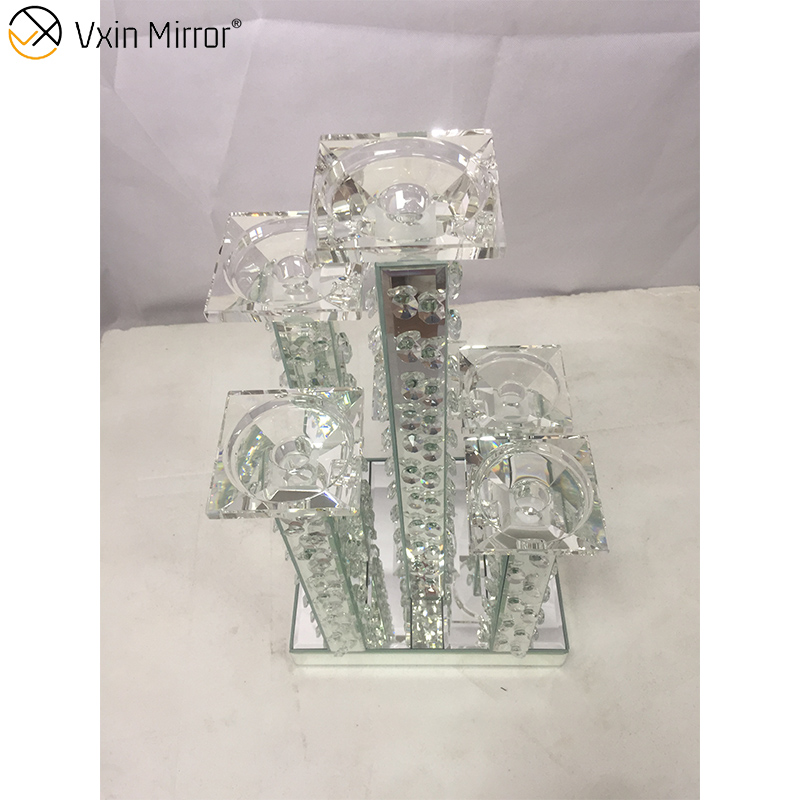 Professionelle Fabrik Vxin WXCH-22 Acryl Diamanten Glaskerzenhalter 6 Kerzenbecher