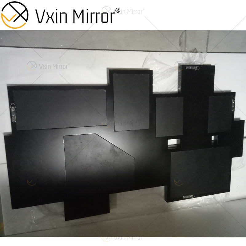 Factory Supply 3D Wandspiegel Aufkleber Design WXM-1129 Silber Fancy Wall Wooden Dressing Mirror