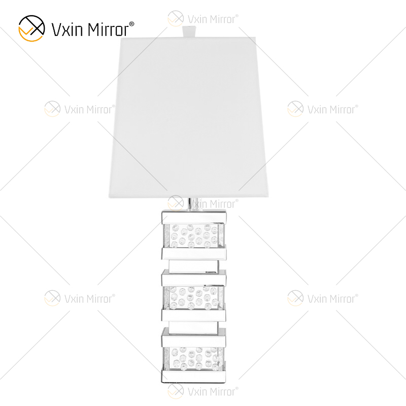 Factory Supply WXTL-097 Moderne Spiegel-Tischlampe aus silbernem Kristall-LED für warmes Licht