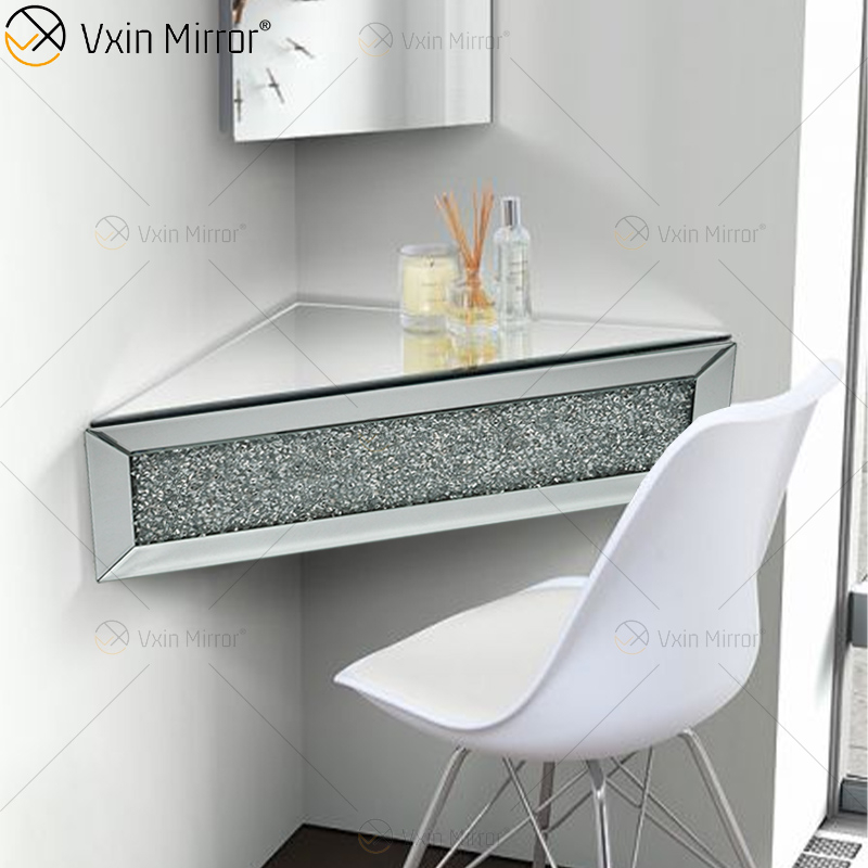 Vxin Factory Supply WXF-152 Silbernes Wanddekor Silbernes Crushed Diamond Spiegelwandregal