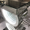 Silberner Tisch LED 3D Couchtisch Beleuchteter Unendlichkeitsspiegel Tunnel Sparkle Verspiegelter O-förmiger Konsolentisch Beistelltisch WXF-290