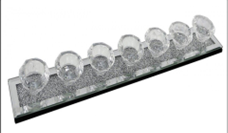 Kundengerechter Namensmoderner eleganter silberner Glaskerzenhalter des zerquetschten Diamant-WXCH-002