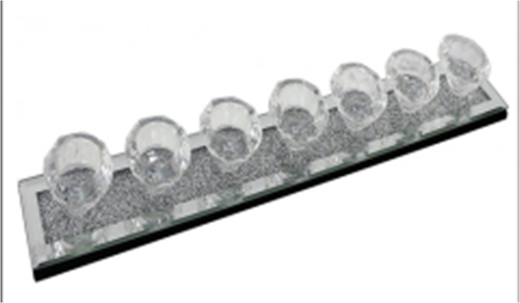 Kundengerechter Namensmoderner eleganter silberner Glaskerzenhalter des zerquetschten Diamant-WXCH-002