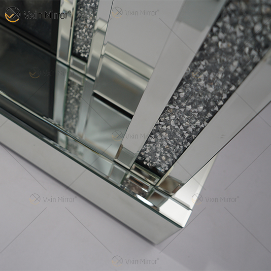 Diamond Luxury Popular Crush Sparkle Crystal Double Band Mirrored WXWF-1109 Kaminumrandung mit elektrischem Spiegelkamin