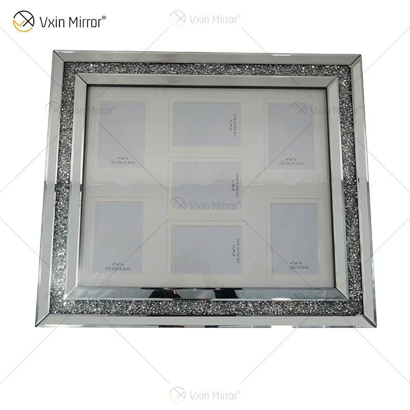 Fabrik-Versorgungsmaterial-silberner handgemachter Flur-Spiegel-Foto-Rahmen-Spiegel-Wand-Kunst-Ausgangsdekor für Wohnzimmer-Sofa-Möbel WXPP-16