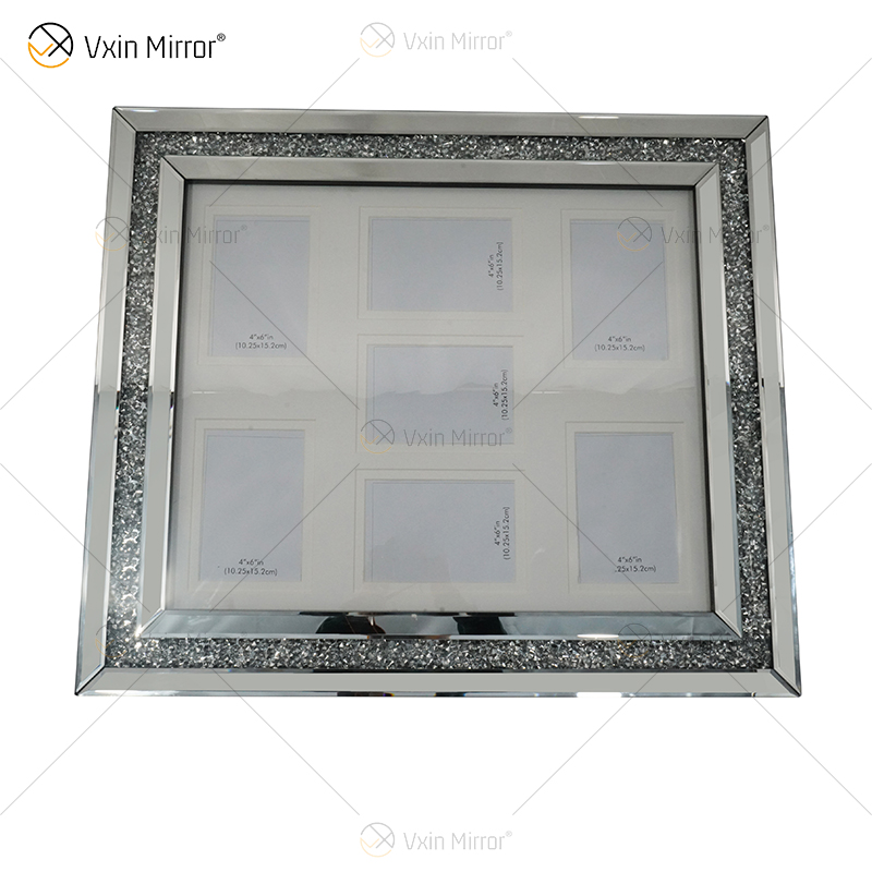 Fabrik-Versorgungsmaterial-silberner handgemachter Flur-Spiegel-Foto-Rahmen-Spiegel-Wand-Kunst-Ausgangsdekor für Wohnzimmer-Sofa-Möbel WXPP-16
