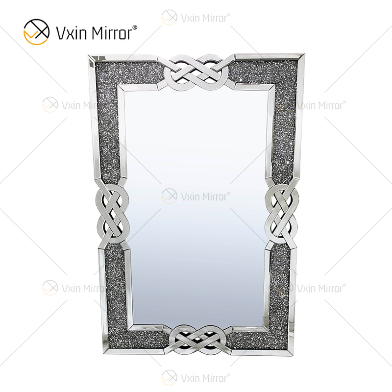 Rechteck VXin WXM-1760 Wanddekor Silber Crushed Diamond Wandbehang Spiegel