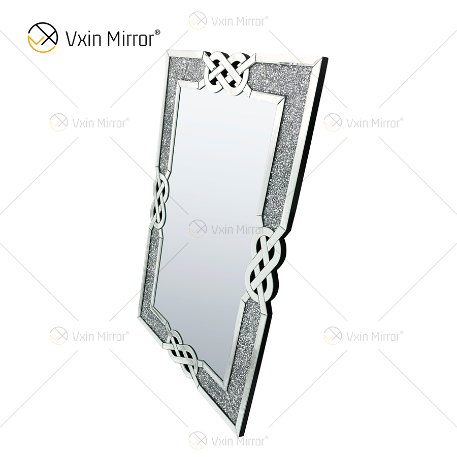 Rechteck VXin WXM-1760 Wanddekor Silber Crushed Diamond Wandbehang Spiegel