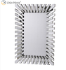 Starburst großer silberner stilvoller rechteckiger moderner 3D-Wohnzimmer-Schlafzimmer-Wandspiegel in voller Länge WXM-1041