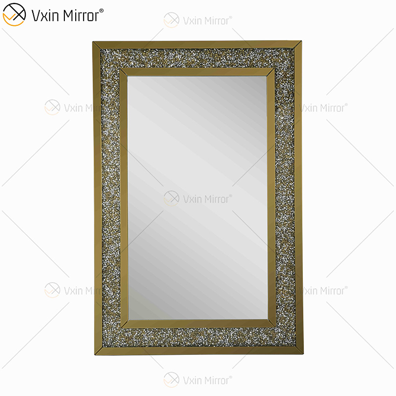 Großhandel WXM-1759 Gold Factory Supply Design schmücken 3 Farben Crushed Diamond Möbel Spiegel Dekor Wohnzimmer Wandspiegel