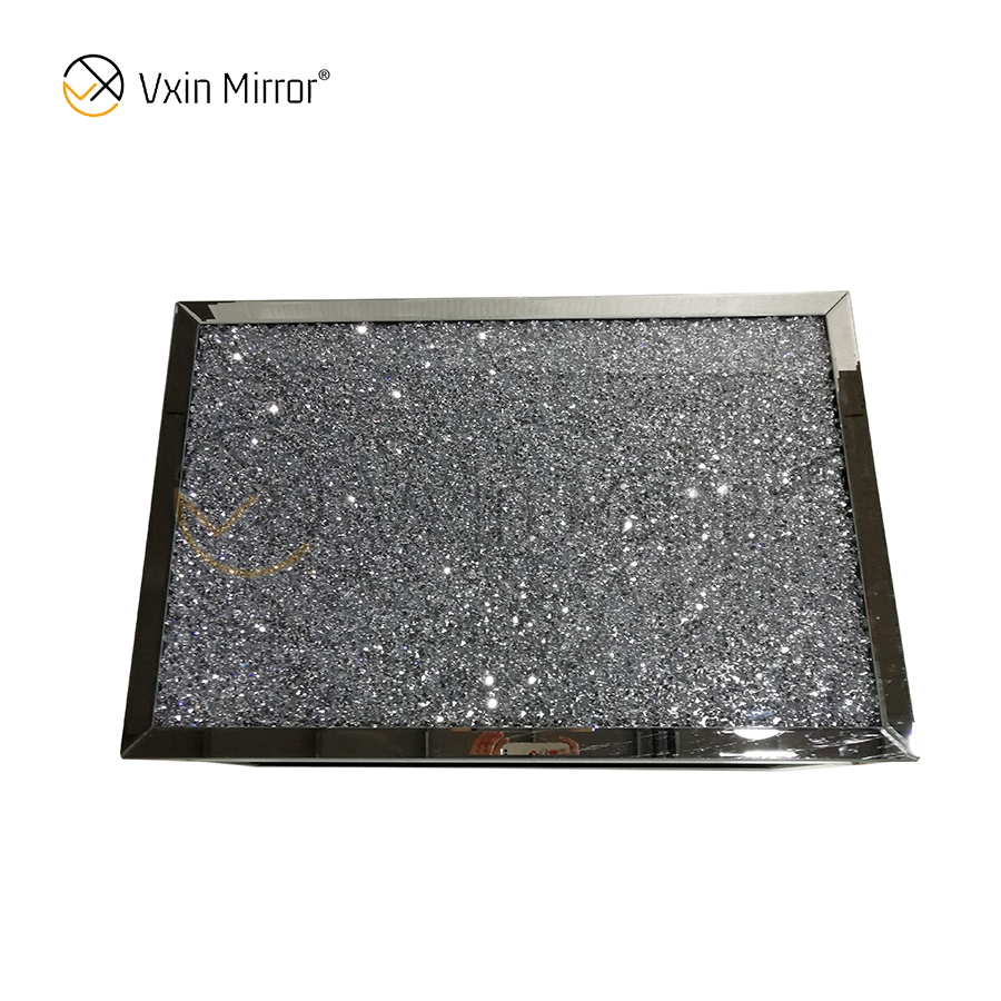 Kundenspezifischer Beistelltisch WXF-117-1 Crushed Diamond Homemade Silver Couchtisch