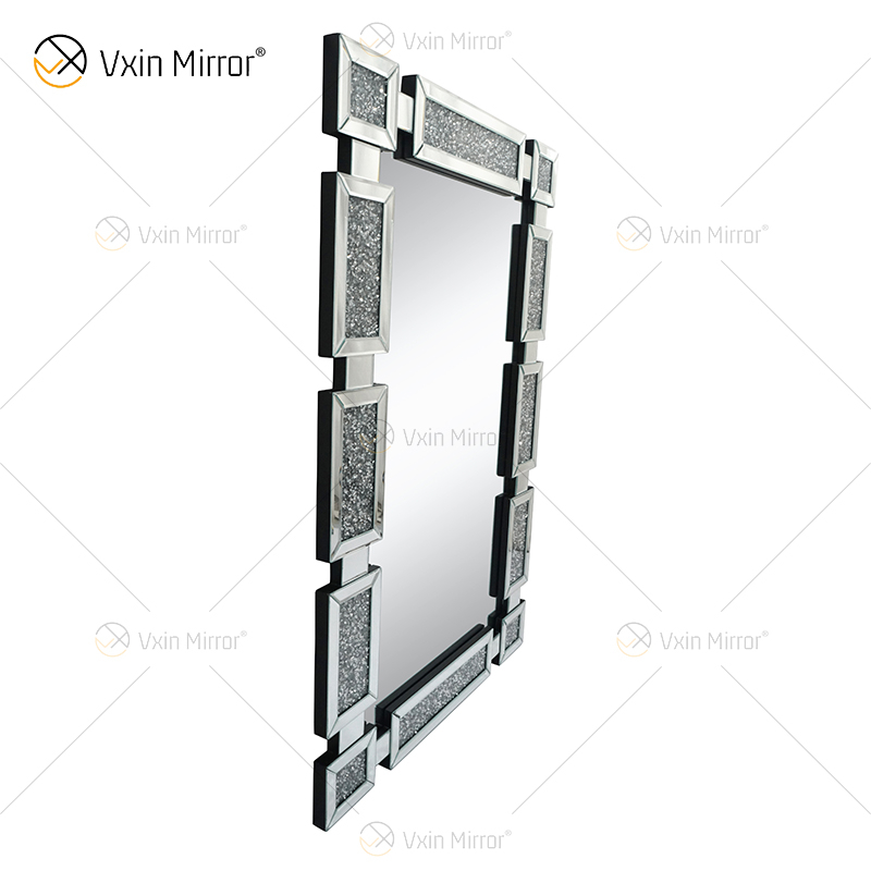 Rechteck Neues Design Vxin WXM-1149 Wanddekor Silber Crushed Diamond Wandbehang Spiegel Wandspiegel