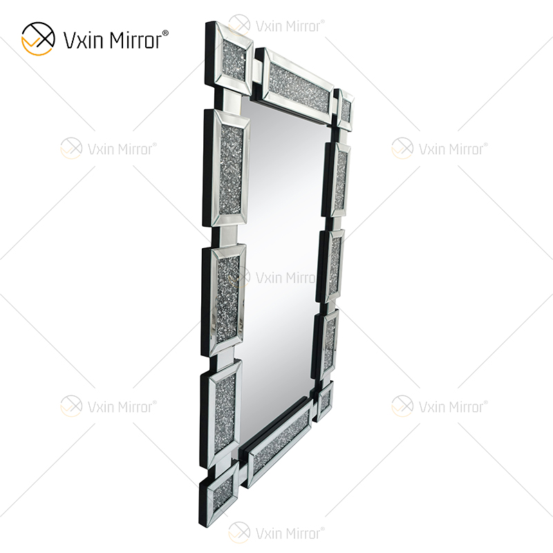 Rechteck Neues Design Vxin WXM-1149 Wanddekor Silber Crushed Diamond Wandbehang Spiegel Wandspiegel