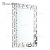 Factory Supply 3D Wandspiegel Aufkleber Design WXM-1516 Silber Fancy Wandspiegel aus Holz
