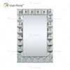 Home Decor WXM-1007 Moderner Rechteck-Kristallsilber-Wandspiegel