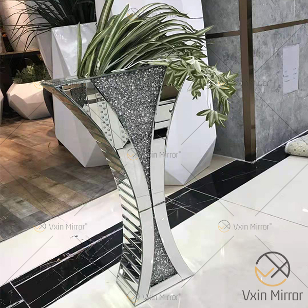 Dekorative Glanzvase Atemberaubende handgefertigte Crushed Diamond Glashausdekoration Tischdekoration Moderne Raumdekoration WXMV-067