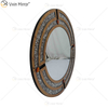 Großhandels-WXM-1130 runder zerkleinerter Diamant-Wand-Spiegel-Brown-Luxusart-Wand-Spiegel