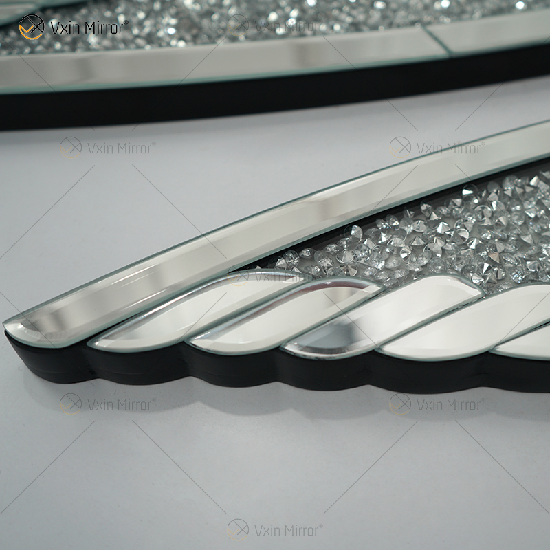 Gespiegelte Diamantflügel Crushed Crystal Mirror Diamond Wall Art Love Home Bling Sparkly WXM-1150