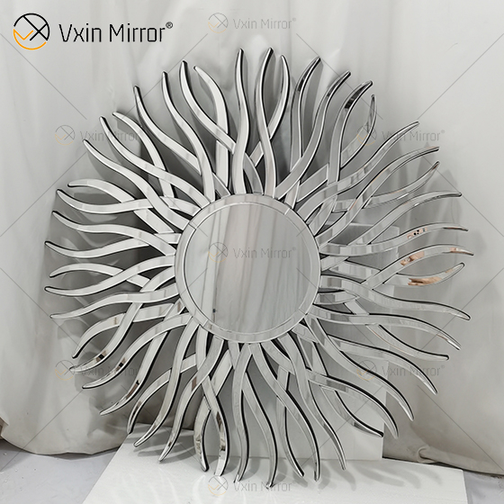 Fabrik-Versorgungsmaterial Silber WXM-1655 Geometrischer Form-dekorativer Wand-Glasspiegel