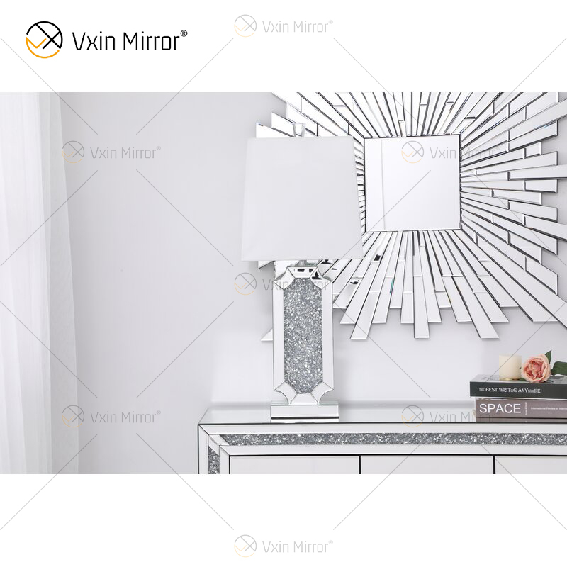 Vxin Supply WXTL-004 Moderne Silber Crushed Crystal Tischspiegellampe für Schlafzimmer