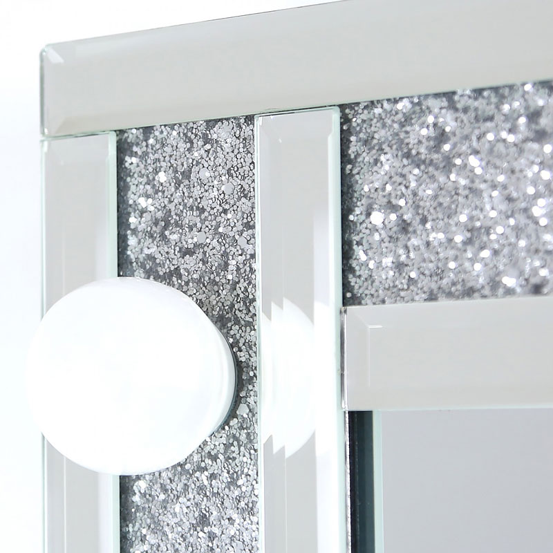 Venetian Dressing Styles VXin WXDL-103 Sparkle Hollywood Mirror Schminktisch-Set mit 3 farbigen Glühbirnen