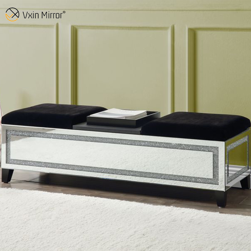 Neues Design, moderne, funkelnde, verspiegelte TV-Ständer für Wohnzimmer mit Sofa