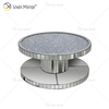 Vxin WXF-270-1 3D Sparkling Crushed Diamond Runder verspiegelter Couchtisch Silber mit Diamanten überzogen