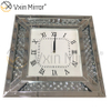 Anti-Drop-Paket Vxin WXMC-008 Moderne silberne Kristallspiegel-Wanduhr