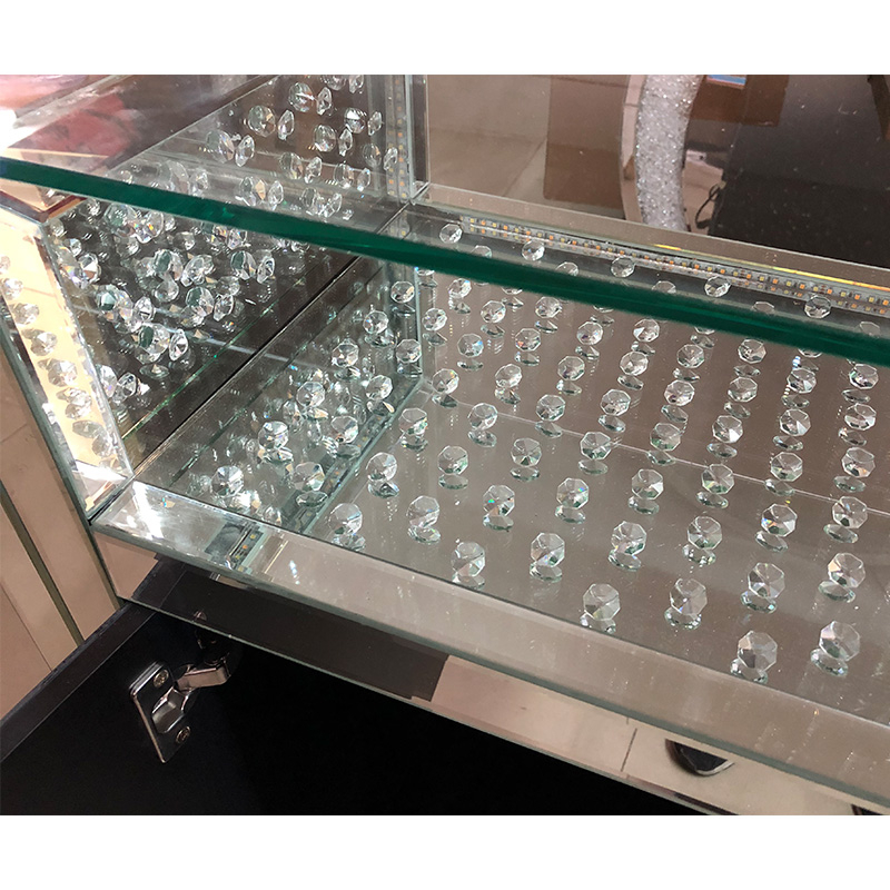 LED Design WXF-2124 achteckige Perlen Mode Make-up Spiegelschrank Match LED Spiegel Custom Plug