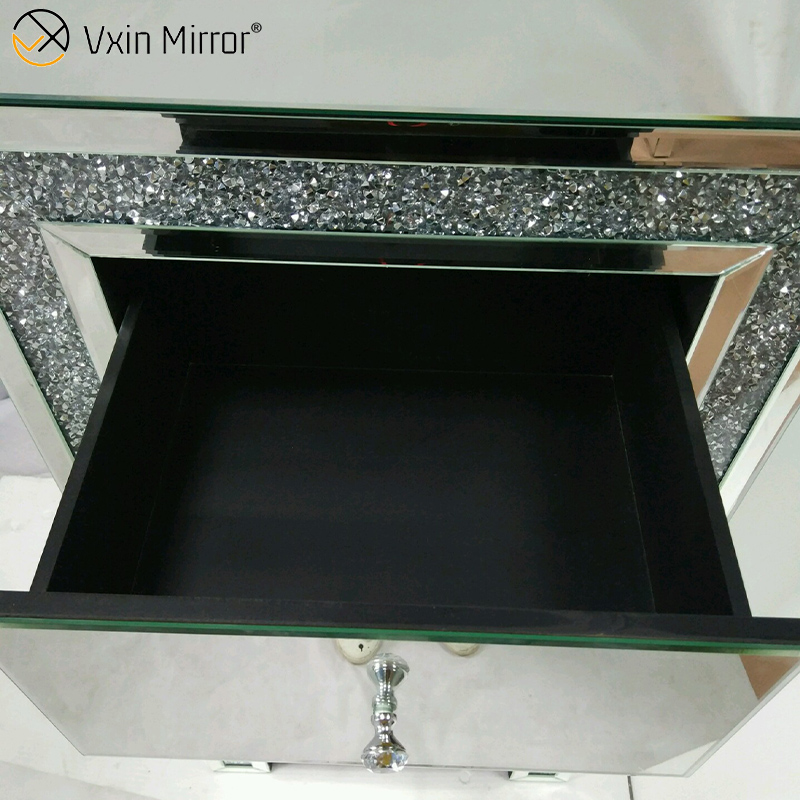Vxin WXF-265 Hoher Junge mit mehreren Schubladen, silberfarbener Kristallspiegel, Nachttisch, Nachttisch, angepasste Farbe, verspiegelter Nachttisch