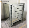 Vxin Crystal Decor WXF-274 Silber Tallboy Nachttisch mit Kristallspiegel und 3 Schubladen Spiegel Nachttisch
