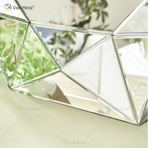 VXin Spiegel WXM-1719 Moden Silber Glas 3D Dekorativer Wandspiegel Wohnkultur für Wohnzimmer Schlafzimmer