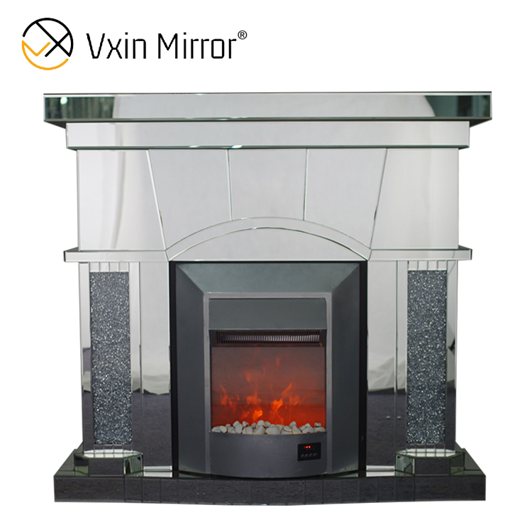 Spitzenverkauf Eleganter Vxin Spiegel WXWF-045 Crushed Diamond Elektrischer Spiegelkamin