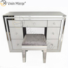 Hot Sell White Mirror Set WXF-792 Moderner Schminktisch mit silbernem Rahmen und Stuhl, 7 Schubladen