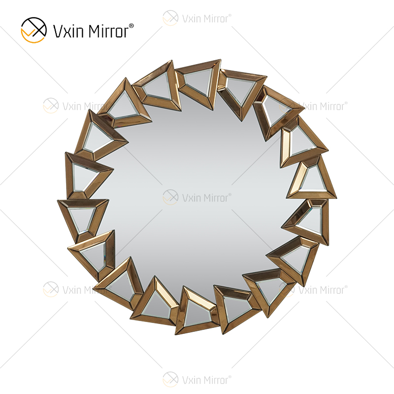 Zwei Farben WXM-1145 Wanddekoration Silber Braun Glas Wandbehang Spiegel