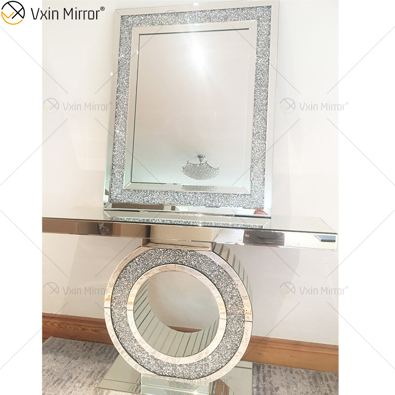 Vxin Furniture Moderner französischer eleganter silberner Spiegel-Konsolentisch Tischmöbel